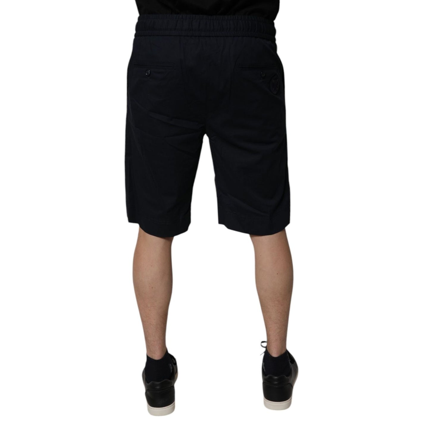 Dolce & Gabbana Black Cotton Sweatshorts Men Bermuda Shorts Dolce & Gabbana