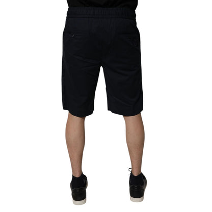 Dolce & Gabbana Black Cotton Sweatshorts Men Bermuda Shorts Dolce & Gabbana