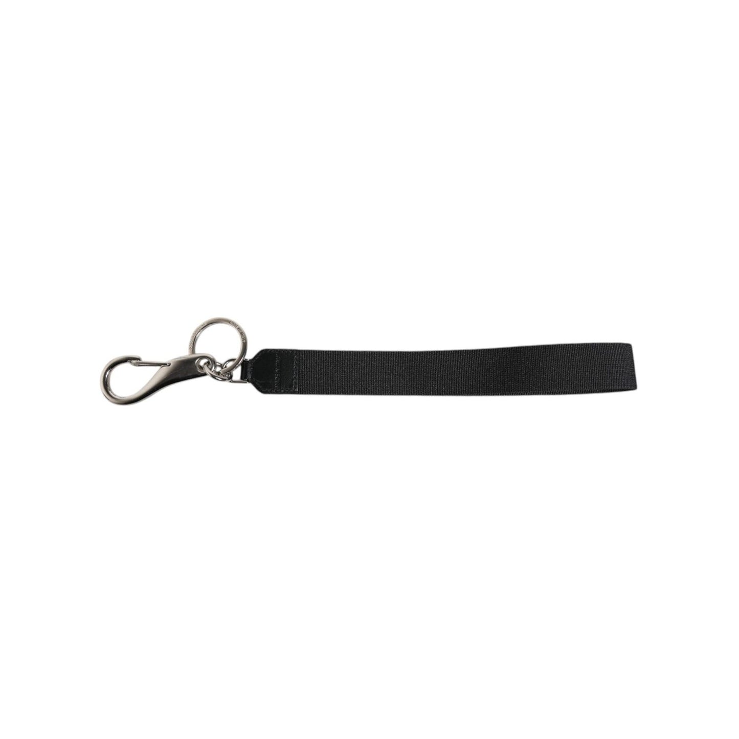 Dolce & Gabbana Black Nylon Logo DG Crown Men's Holder Keychain Keyring