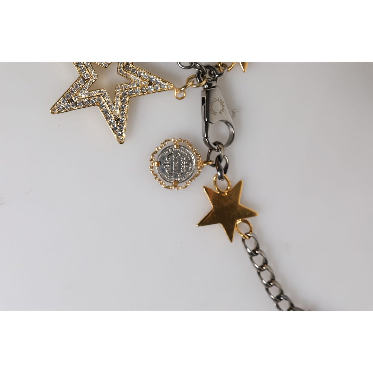 Dolce & Gabbana Silver Gold Brass Embellished Waist Chain Belt