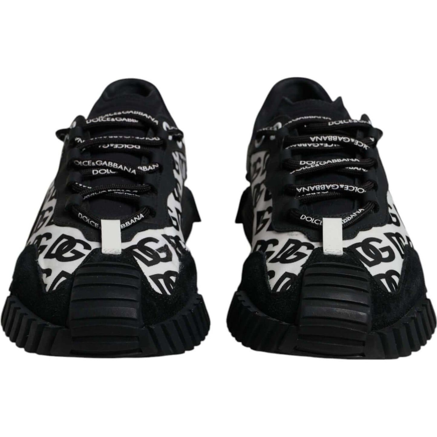 Dolce & Gabbana Black Logo Lace Up Low Top NS1 Sneakers Shoes