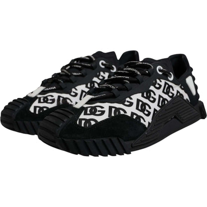 Dolce & Gabbana Black Logo Lace Up Low Top NS1 Sneakers Shoes