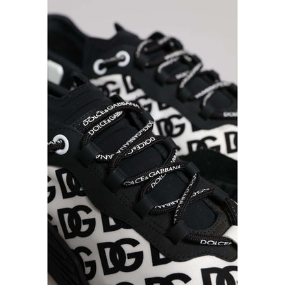 Dolce & Gabbana Black Logo Lace Up Low Top NS1 Sneakers Shoes