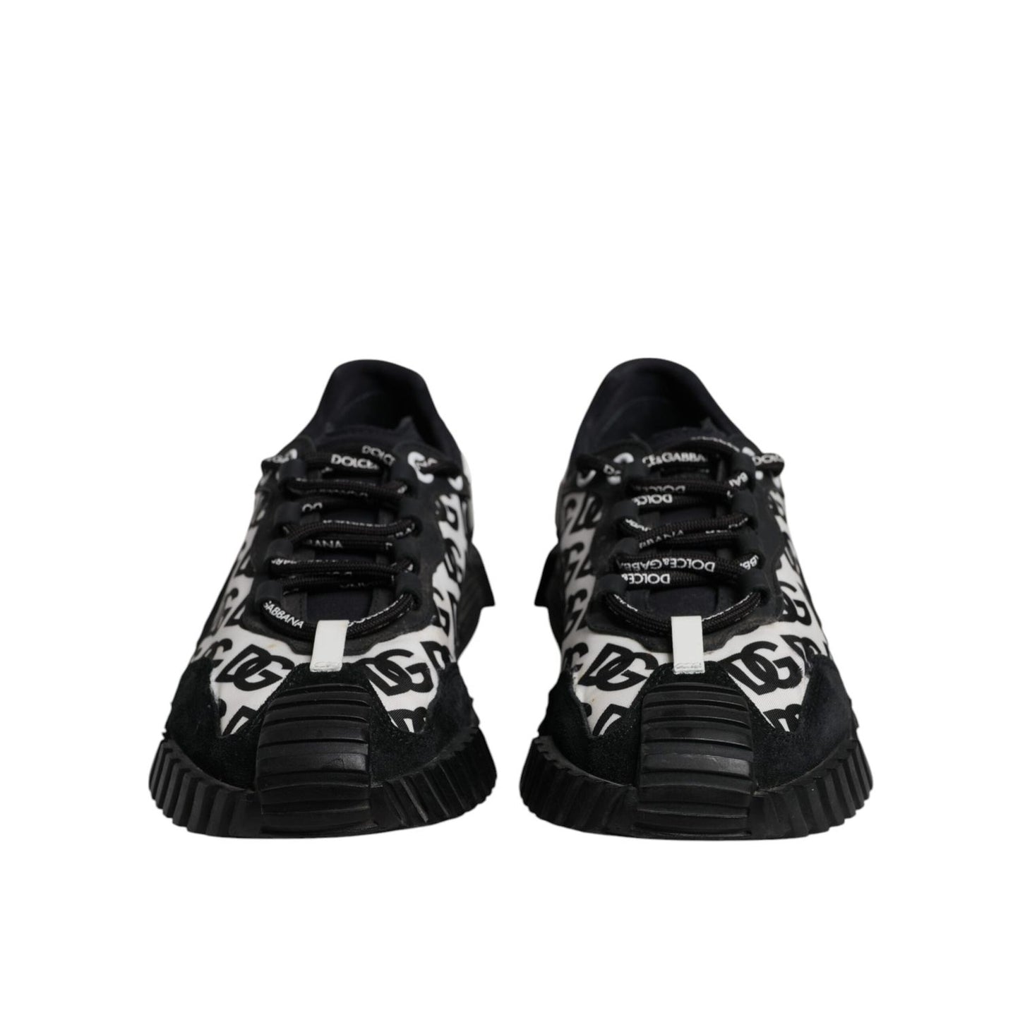 Dolce & Gabbana Black Logo Lace Up Low Top NS1 Sneakers Shoes
