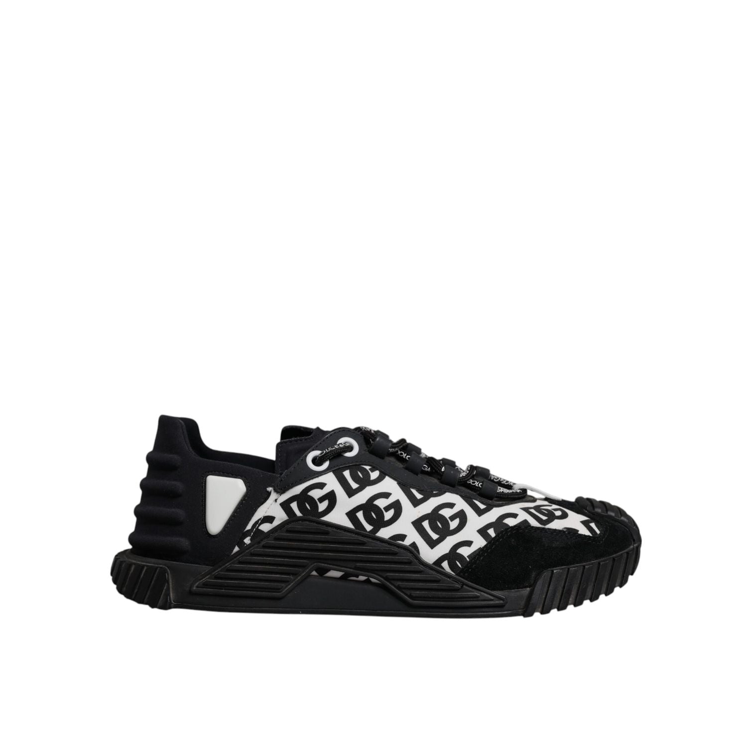 Dolce & Gabbana Black Logo Lace Up Low Top NS1 Sneakers Shoes