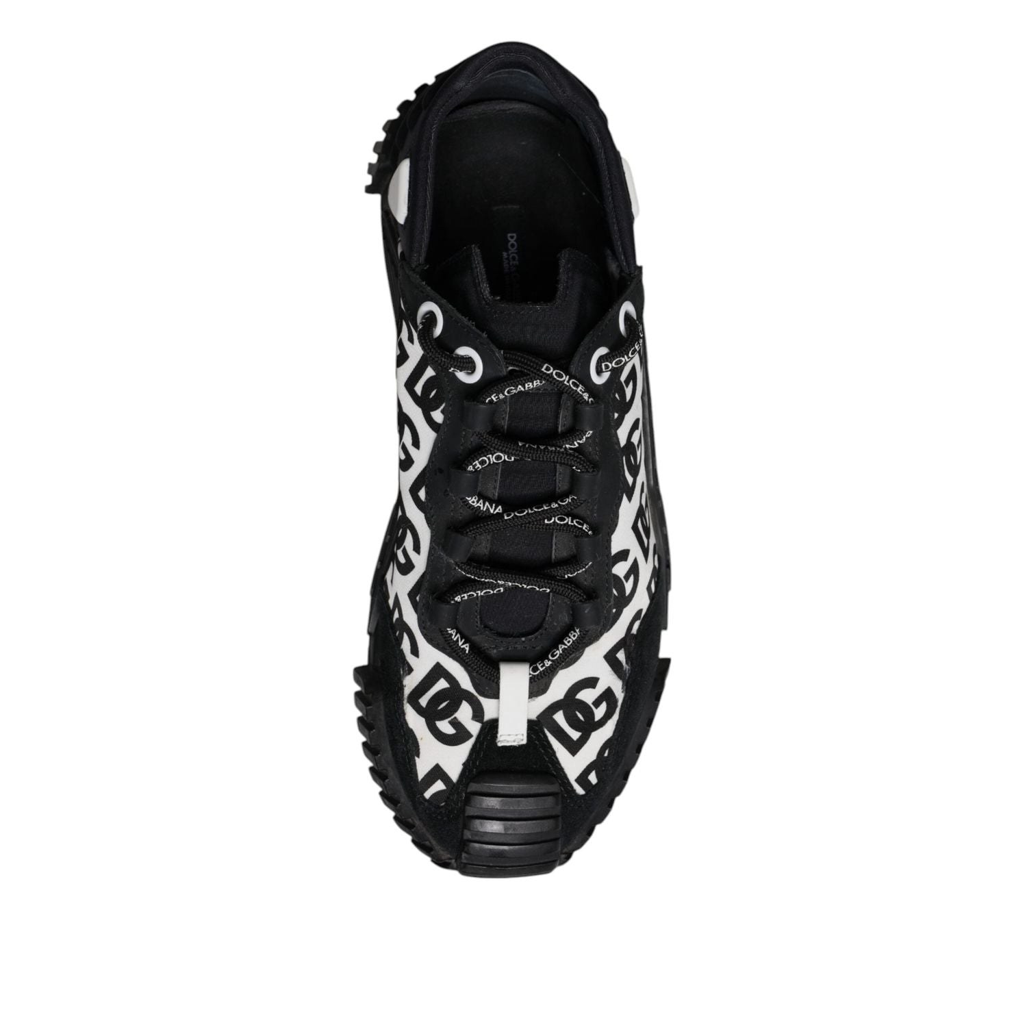 Dolce & Gabbana Black Logo Lace Up Low Top NS1 Sneakers Shoes