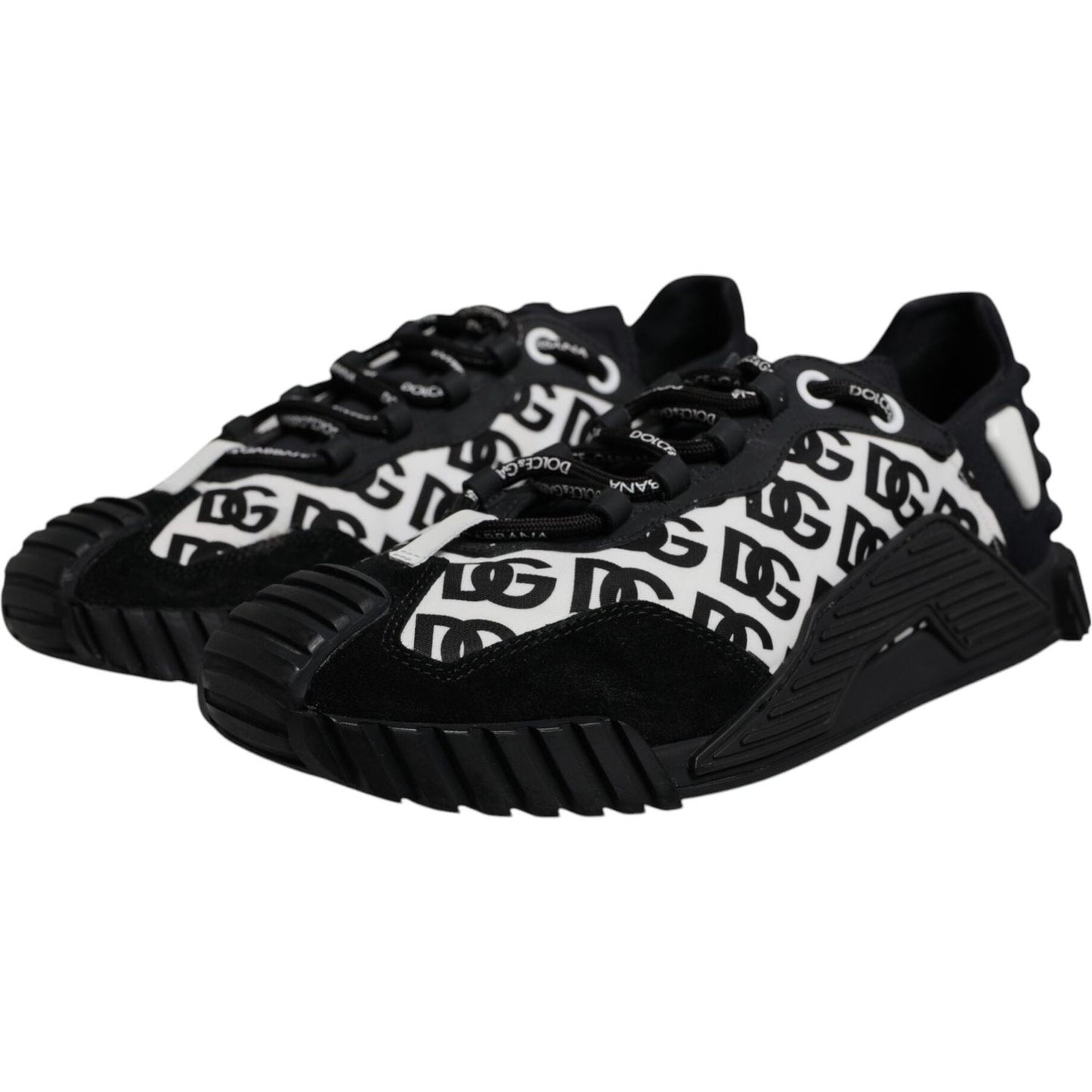Dolce & Gabbana Black Logo Lace Up Low Top NS1 Sneakers Shoes