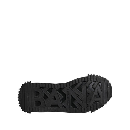 Dolce & Gabbana Black Logo Lace Up Low Top NS1 Sneakers Shoes