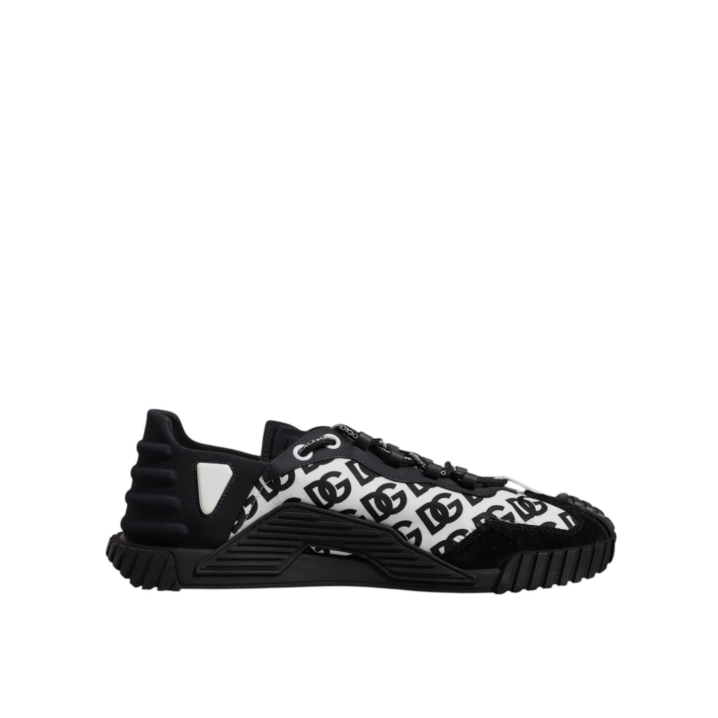 Dolce & Gabbana Black Logo Lace Up Low Top NS1 Sneakers Shoes