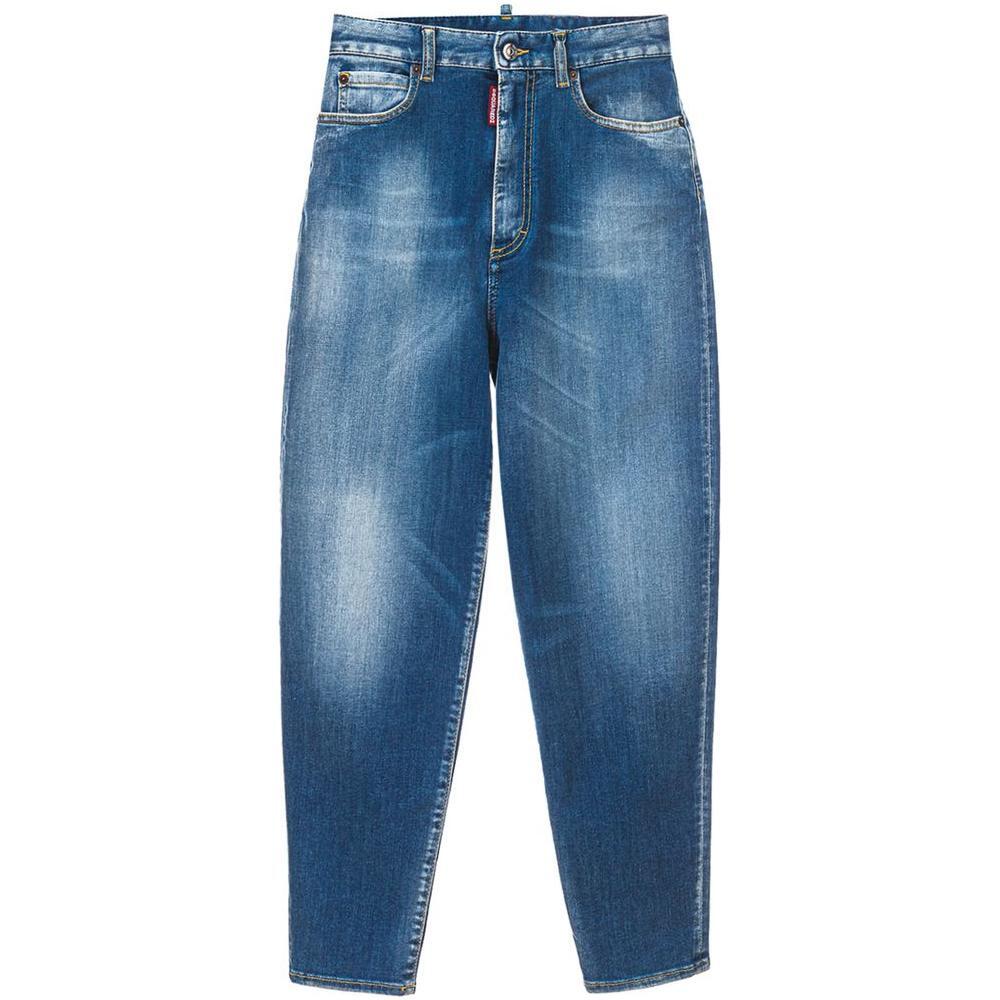 Dsquared² Blue Cotton High-Waisted Jean