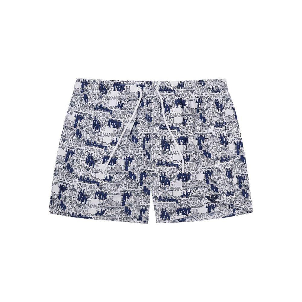 Emporio Armani White Polyester Swim Shorts Emporio Armani