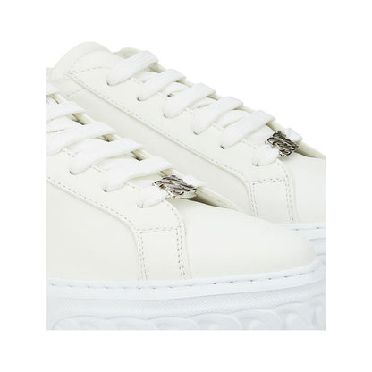 Casadei Sleek White Leather Sneakers