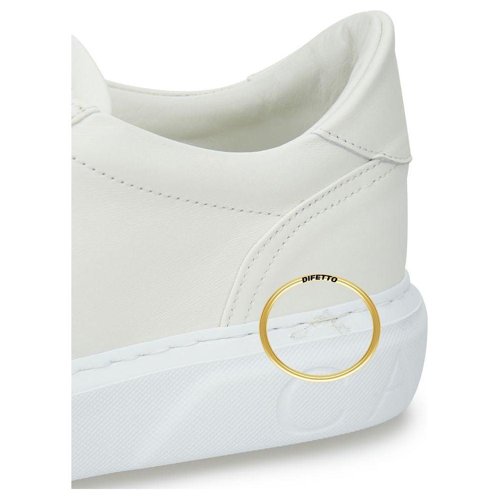 Casadei Sleek White Leather Sneakers CA-376666-EU40/US10