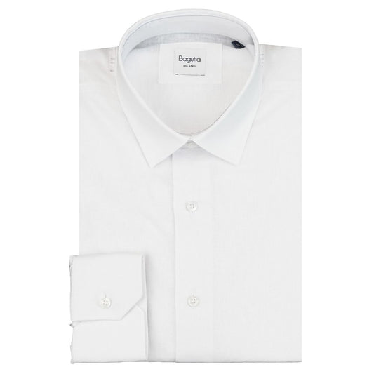 Bagutta White Linen Men Shirt BA-15221-IT41 | L