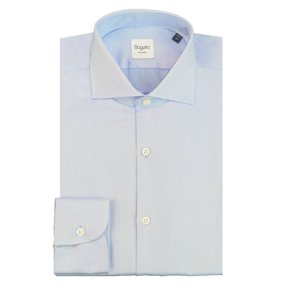 Bagutta Blue Cotton Shirt