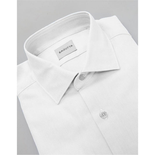 Bagutta White Cotton Men Shirt BA-15232-IT42 | XL