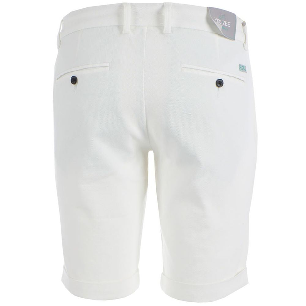 Yes Zee White Cotton Short YE-15244-W31