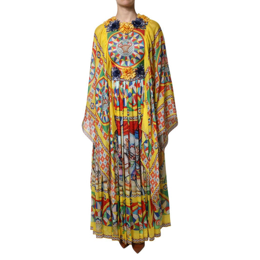 Dolce & Gabbana Multicolour Carretto Print Kaftan Twill Dress DR81680-40