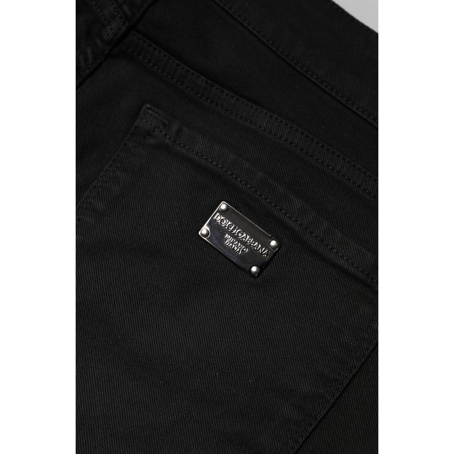 Dolce & Gabbana Black Cotton Mid Waisted Skinny Denim Jeans