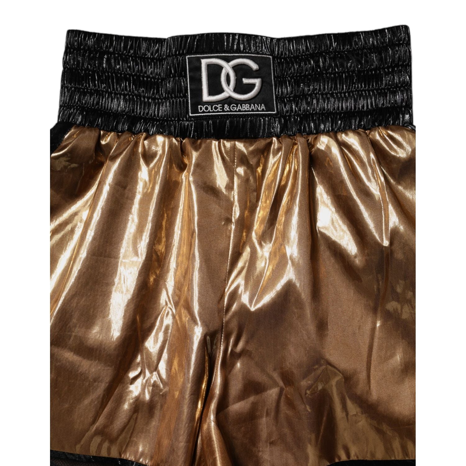 Dolce & Gabbana Metallic Gold High Waist Women Hotpants Short