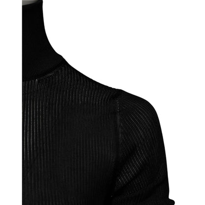 Dolce & Gabbana Black Knit Long Sleeves Turtleneck Slim Top Dolce & Gabbana