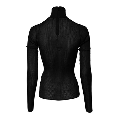 Dolce & Gabbana Black Knit Long Sleeves Turtleneck Slim Top Dolce & Gabbana