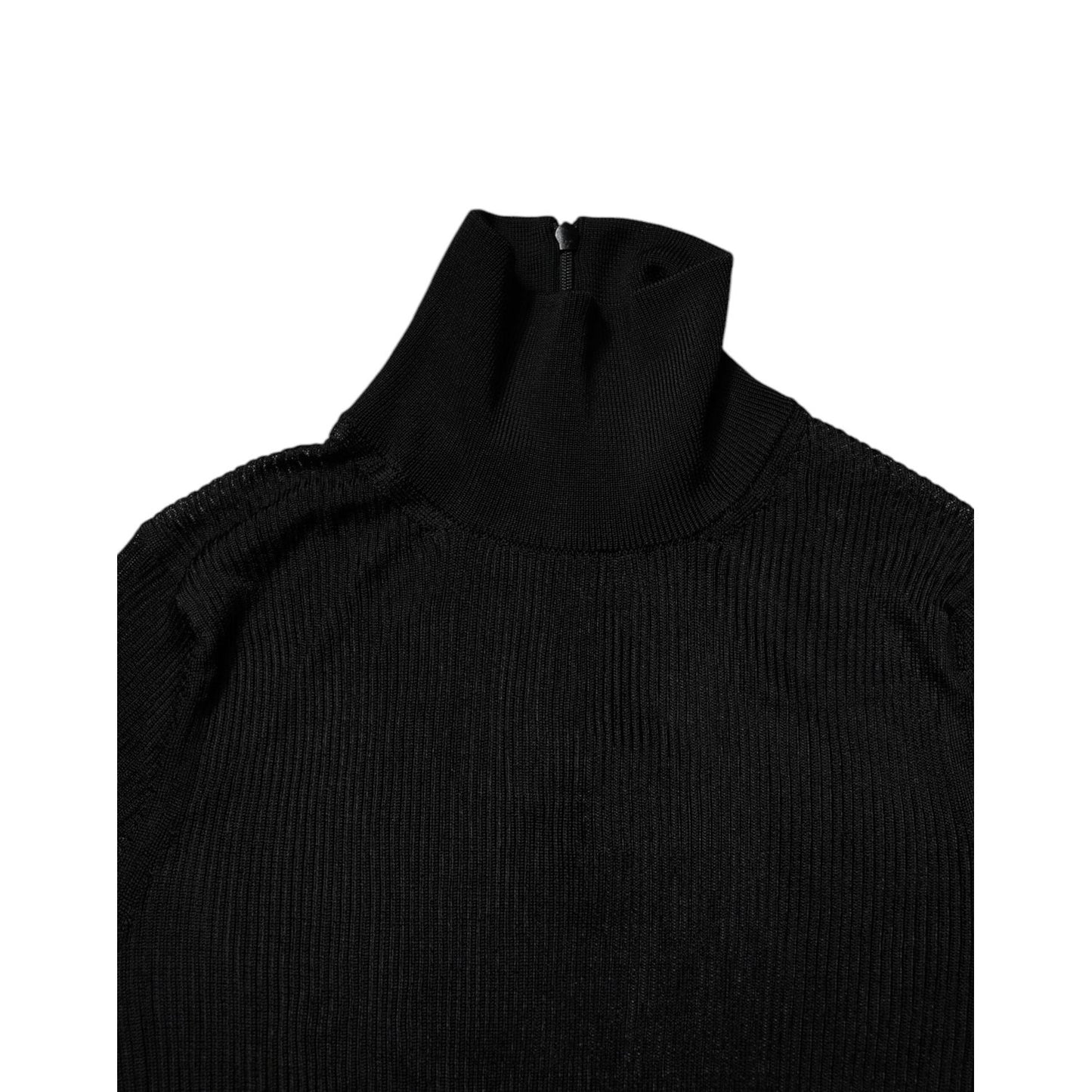 Dolce & Gabbana Black Knit Long Sleeves Turtleneck Slim Top Dolce & Gabbana