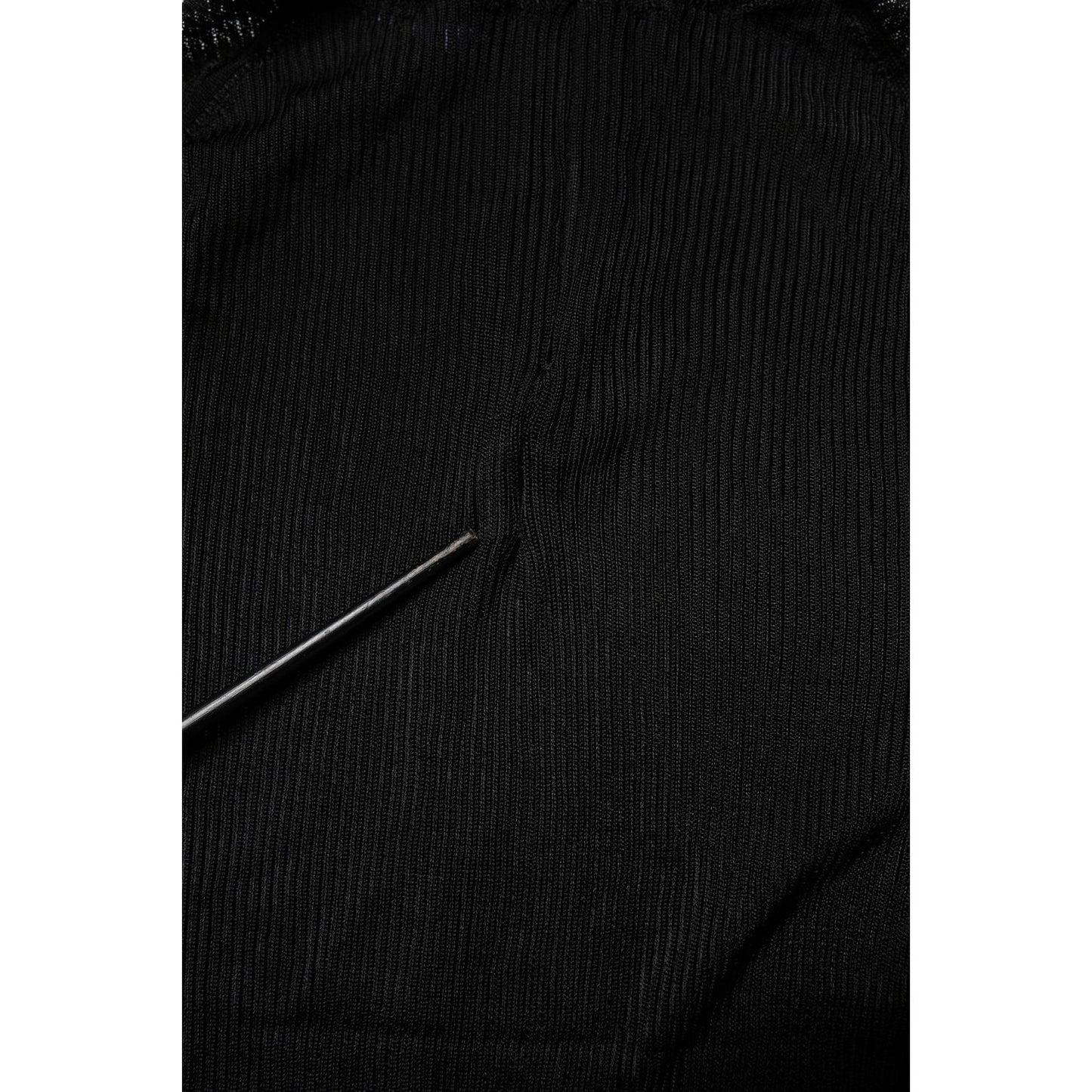 Dolce & Gabbana Black Knit Long Sleeves Turtleneck Slim Top Dolce & Gabbana
