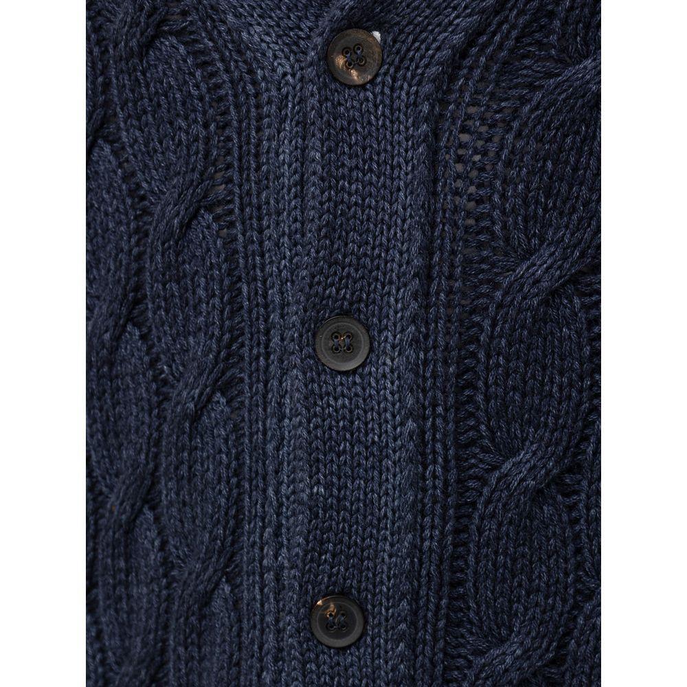 Cruciani Blue Cashmere Cardigan CR-8756673-IT50 | L