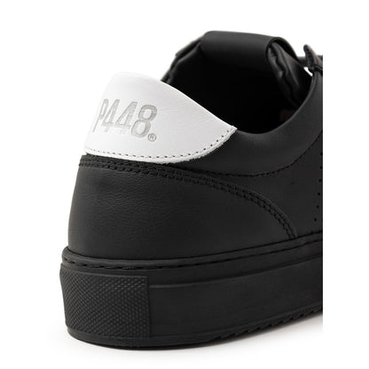 P448 Black Leather Athletic Sneakers