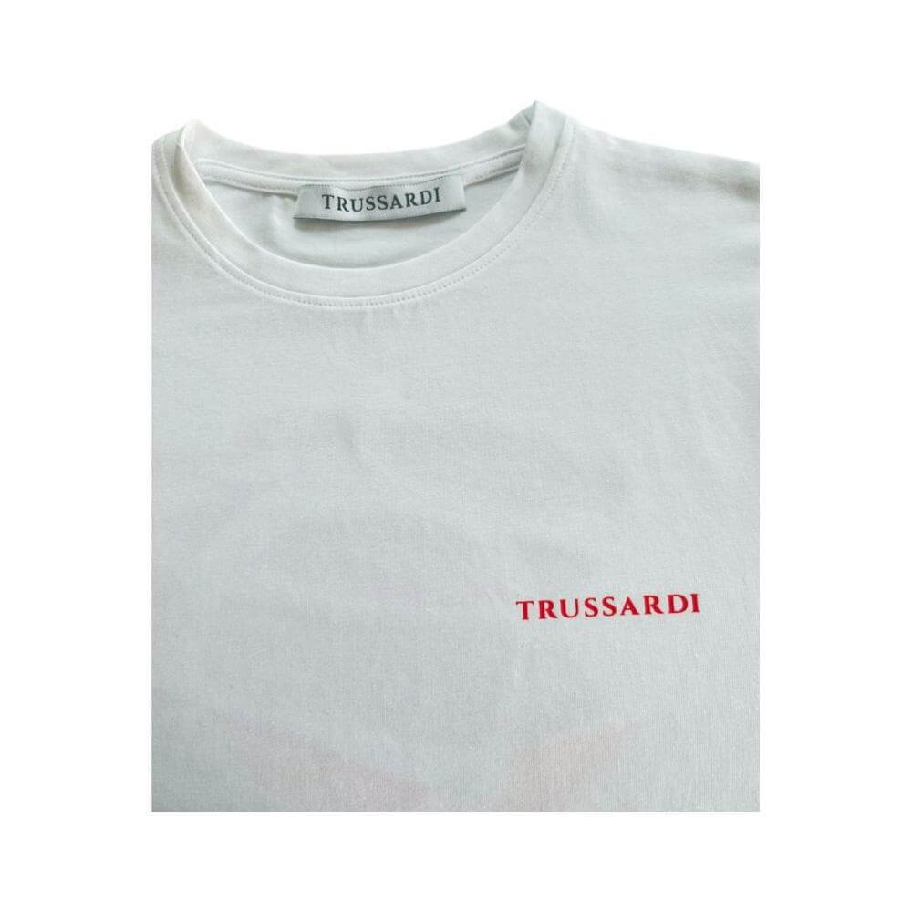 Trussardi Beachwear White Cotton Men T-Shirt TR-24804-S
