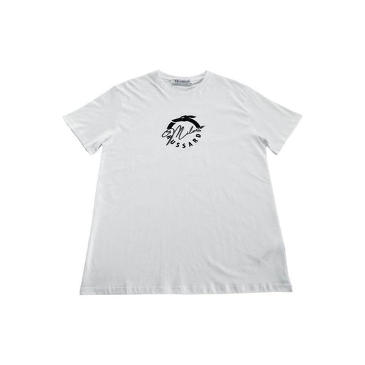 Trussardi Beachwear White Cotton Men T-Shirt TR-24795-S