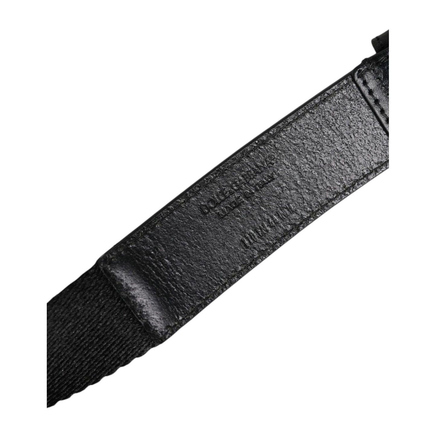 Dolce & Gabbana Black White Printed Metal Logo Buckle Belt Dolce & Gabbana