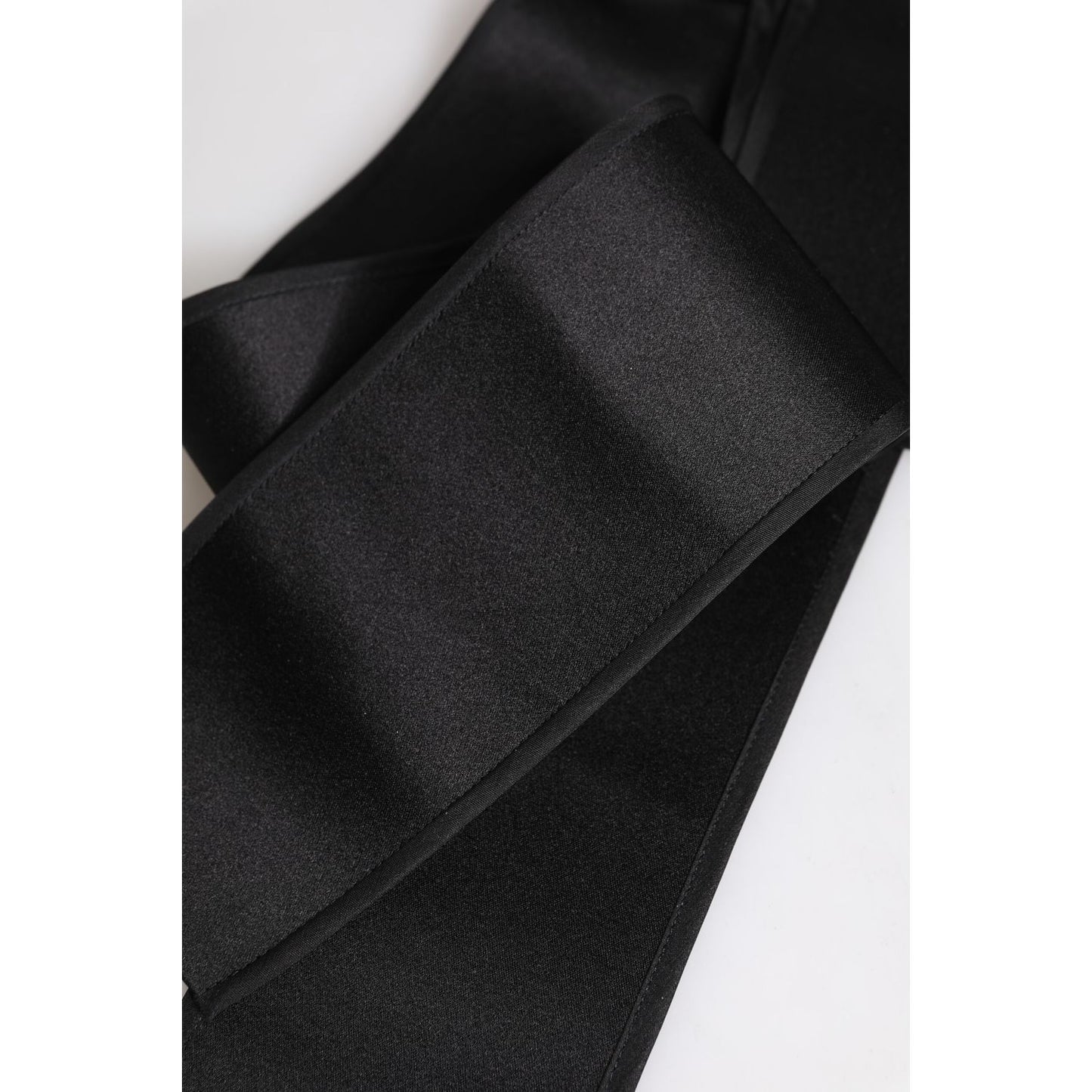 Dolce & Gabbana Black Satin Wide Waist Belt