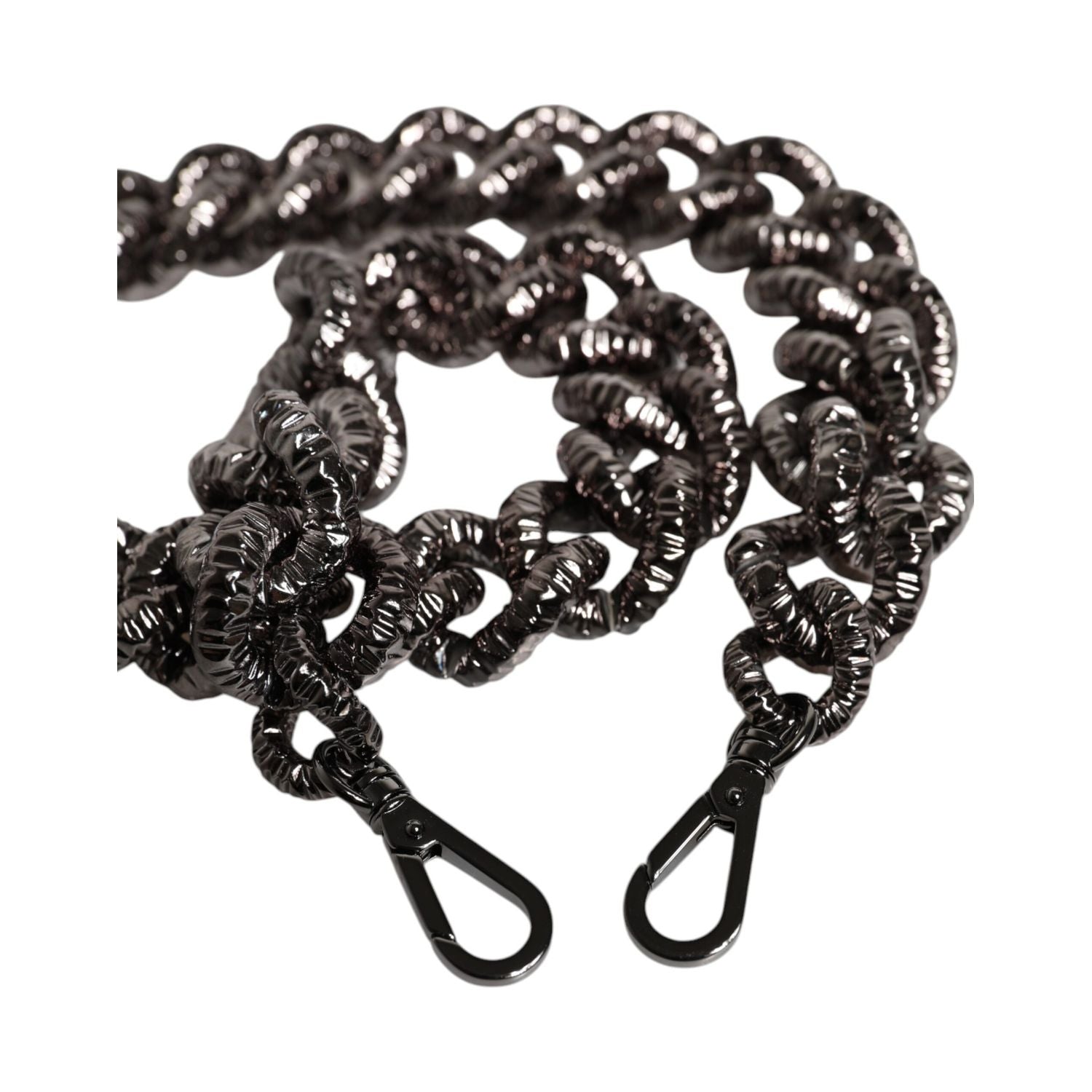 Dolce & Gabbana Black Chain Logo Engraved Bag Shoulder Strap