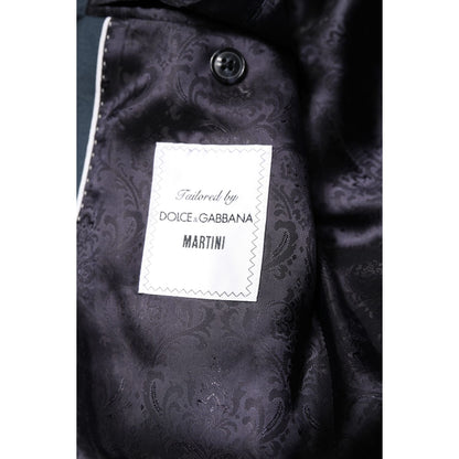 Dolce & Gabbana Blue Single Breasted Men Coat MARTINI Blazer