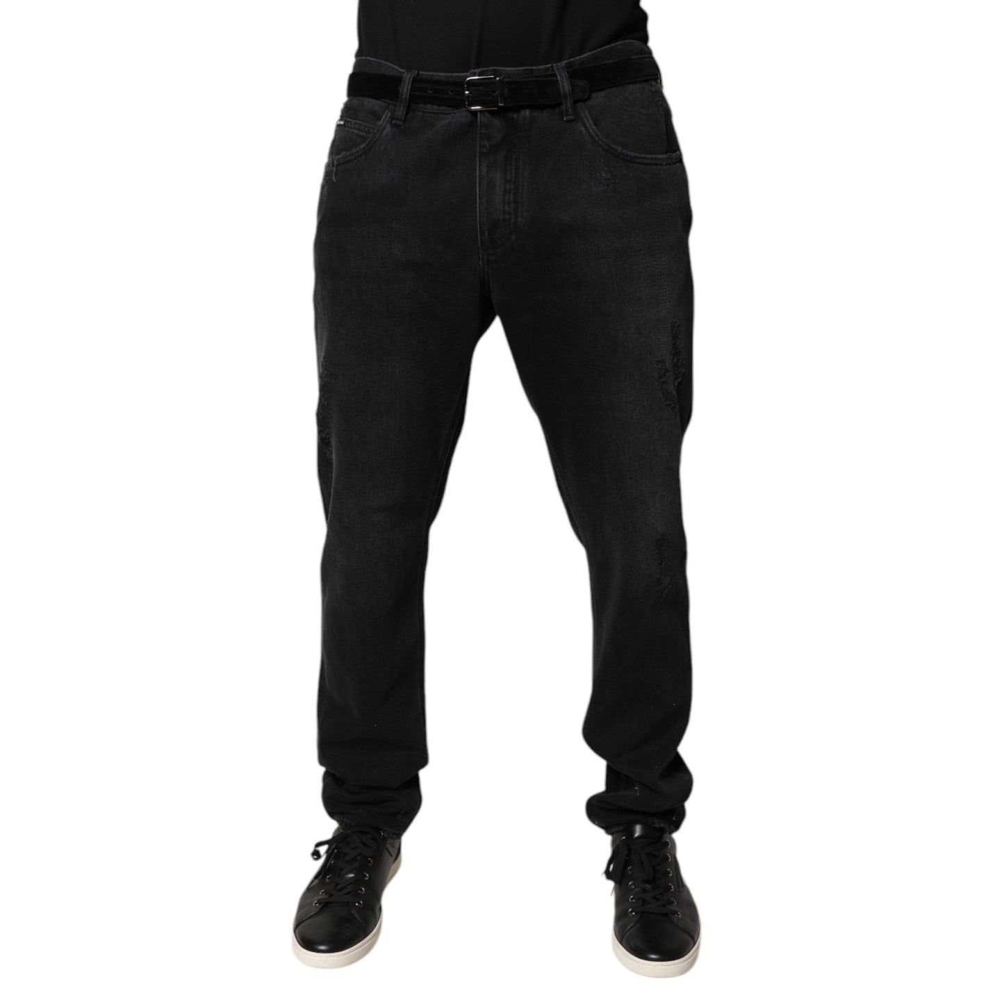 Dolce & Gabbana Black Cotton Skinny Men Denim Jeans Dolce & Gabbana