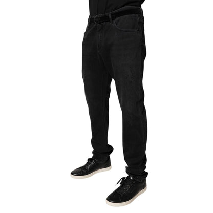 Dolce & Gabbana Black Cotton Skinny Men Denim Jeans Dolce & Gabbana