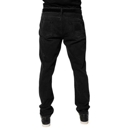 Dolce & Gabbana Black Cotton Skinny Men Denim Jeans Dolce & Gabbana
