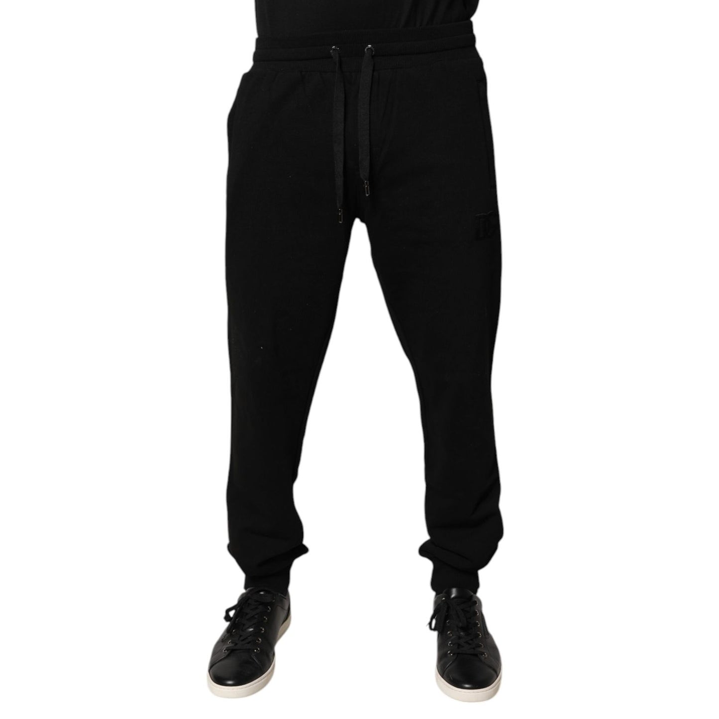 Dolce & Gabbana Black Cotton Mid Waist Jogger Sweatpants Pants Dolce & Gabbana