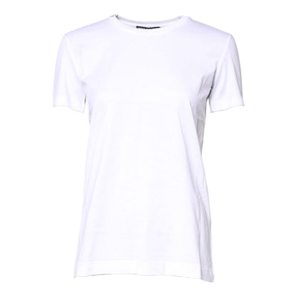 Dolce & Gabbana White Cotton Crew Neck Short Sleeves T-shirt