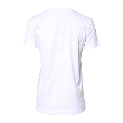 Dolce & Gabbana White Cotton Crew Neck Short Sleeves T-shirt