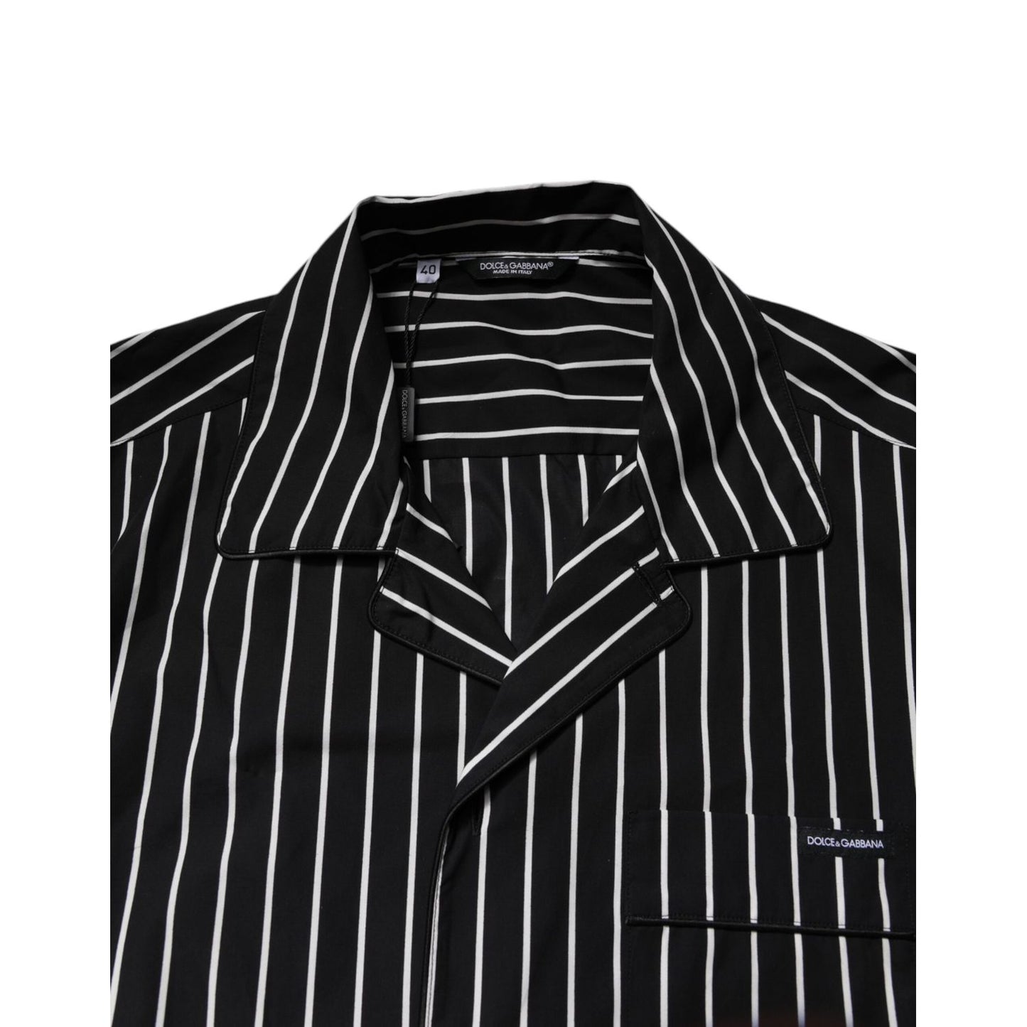 Dolce & Gabbana Black White Stripes Cotton Men Pajama Set Sleepwear Dolce & Gabbana