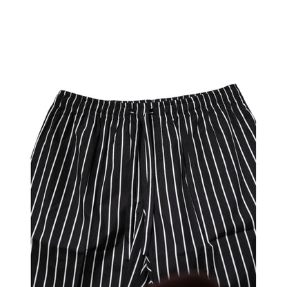 Dolce & Gabbana Black White Stripes Cotton Men Pajama Set Sleepwear Dolce & Gabbana