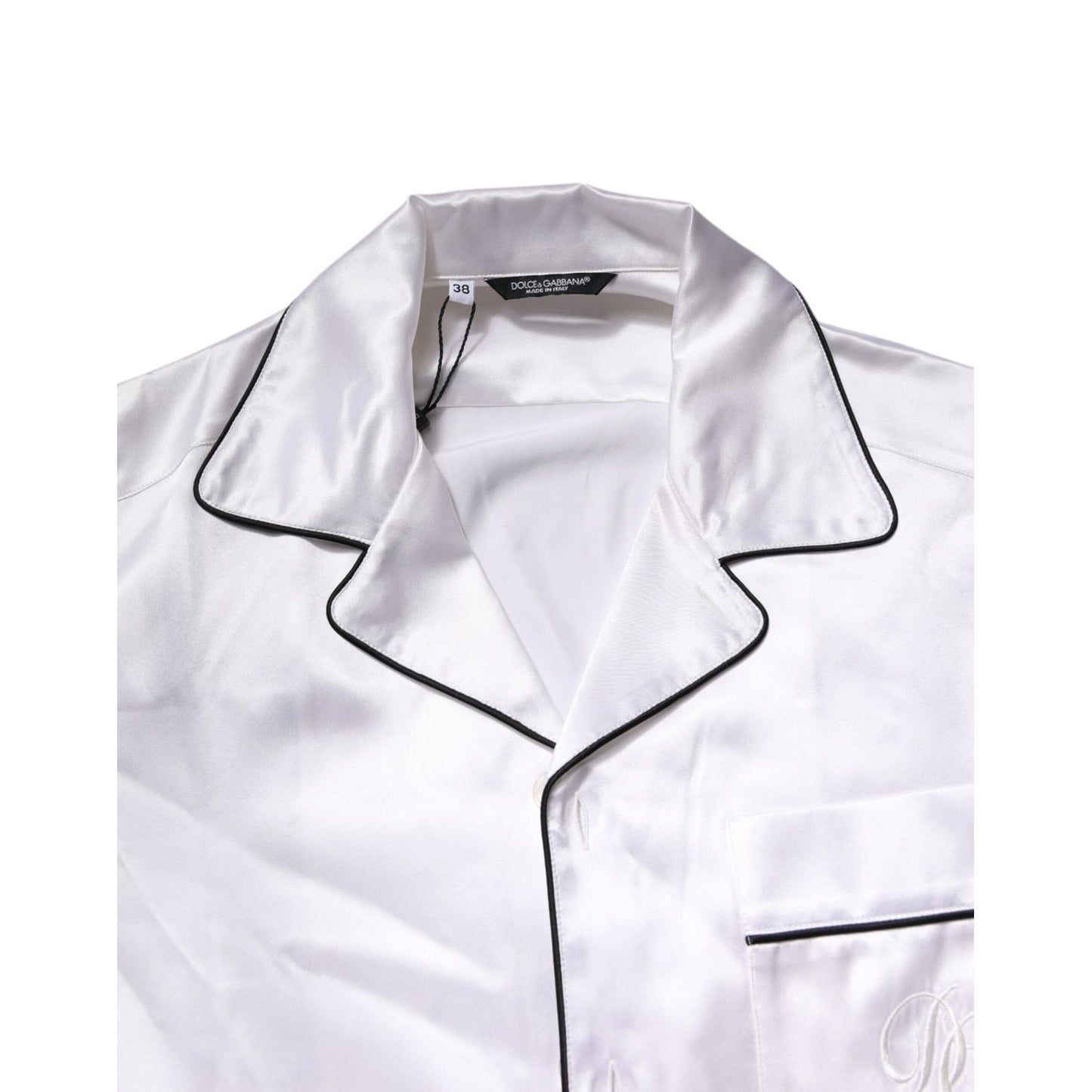 Dolce & Gabbana White Satin Silk Men Pajama Set Sleepwear Dolce & Gabbana