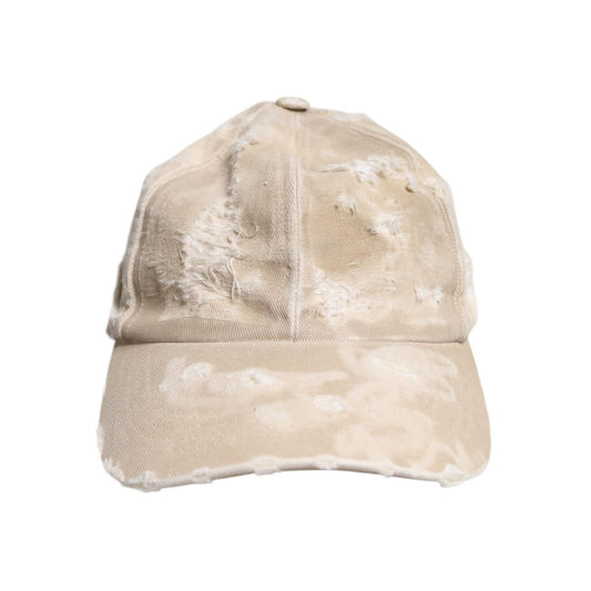 Dolce & Gabbana Beige Tattered Cotton 6 Panels Baseball Cap HAT9820-58