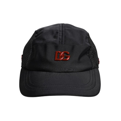 Dolce & Gabbana Black Nylon Logo 6 Panels Baseball Cap