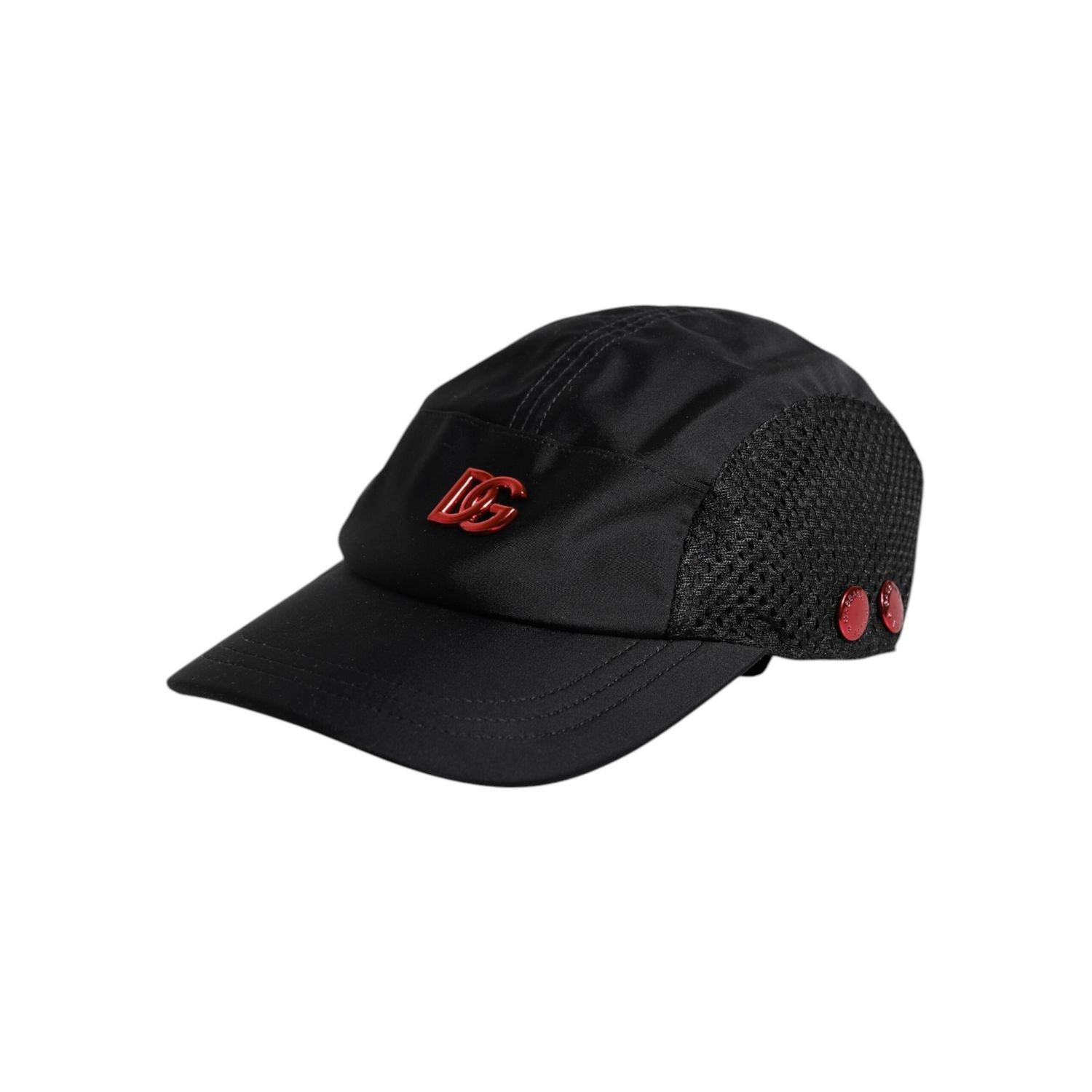 Dolce & Gabbana Black Nylon DG Logo 6 Panels Baseball Cap