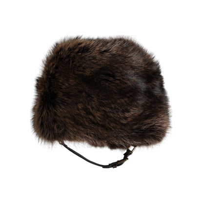 Dolce & Gabbana Brown Fur Women Bucket Hat Dolce & Gabbana