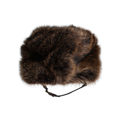 Dolce & Gabbana Brown Fur Women Bucket Hat Dolce & Gabbana
